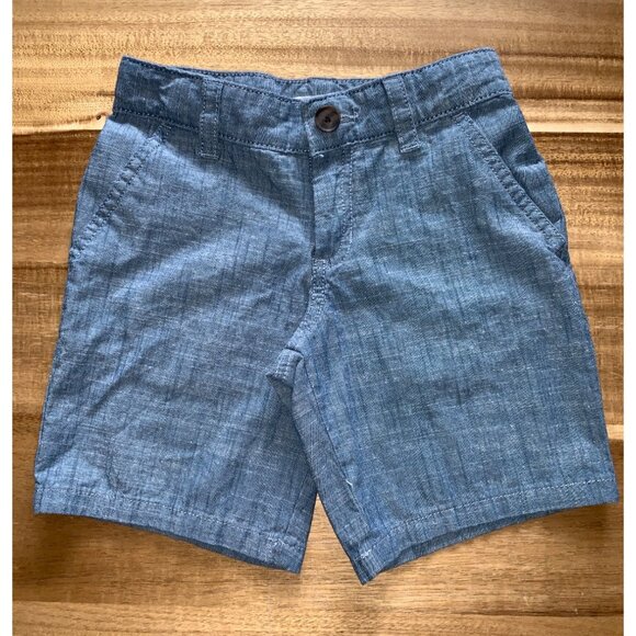Cat & Jack Boys Blue Chambray Pull-On Shorts With Button & Zip Closure Size 6 - Picture 9 of 11